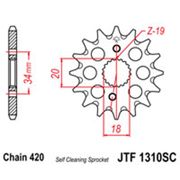 JT JT Gear Box Sprockets G/B 1310SC-15
